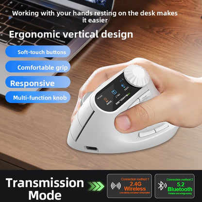 Ratón Ergonómico Inalámbrico Bluetooth — Diseño Vertical Antifatiga
